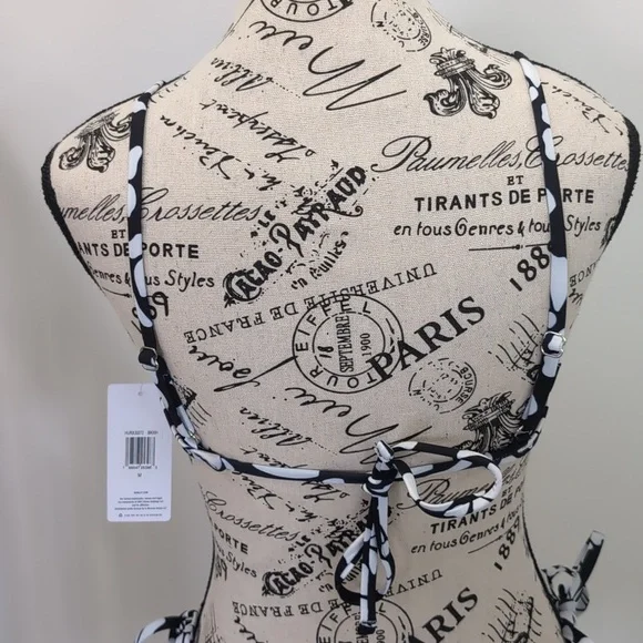 HURLEY | Women's Black/White Floral Underwire Cheeky Tie Up Bikini - Picture 5 of 7